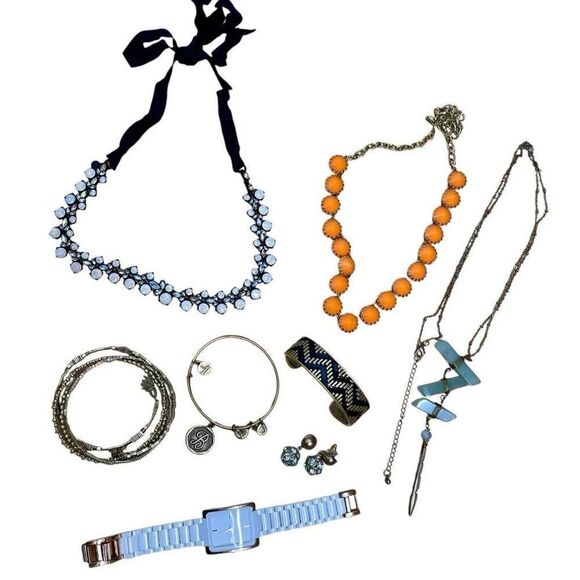 J Crew Stella & Dot Loft Alex & Ani Anne Klein Large Jewelry Lot Necklace Watch - Picture 1 of 4
